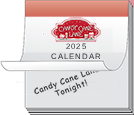 Calendar with Candy Cane Lane logo
